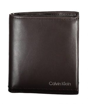BILLETERA DE CUERO DE HOMBRE CALVIN KLEIN NEGRO,MARRÓN - Marrón