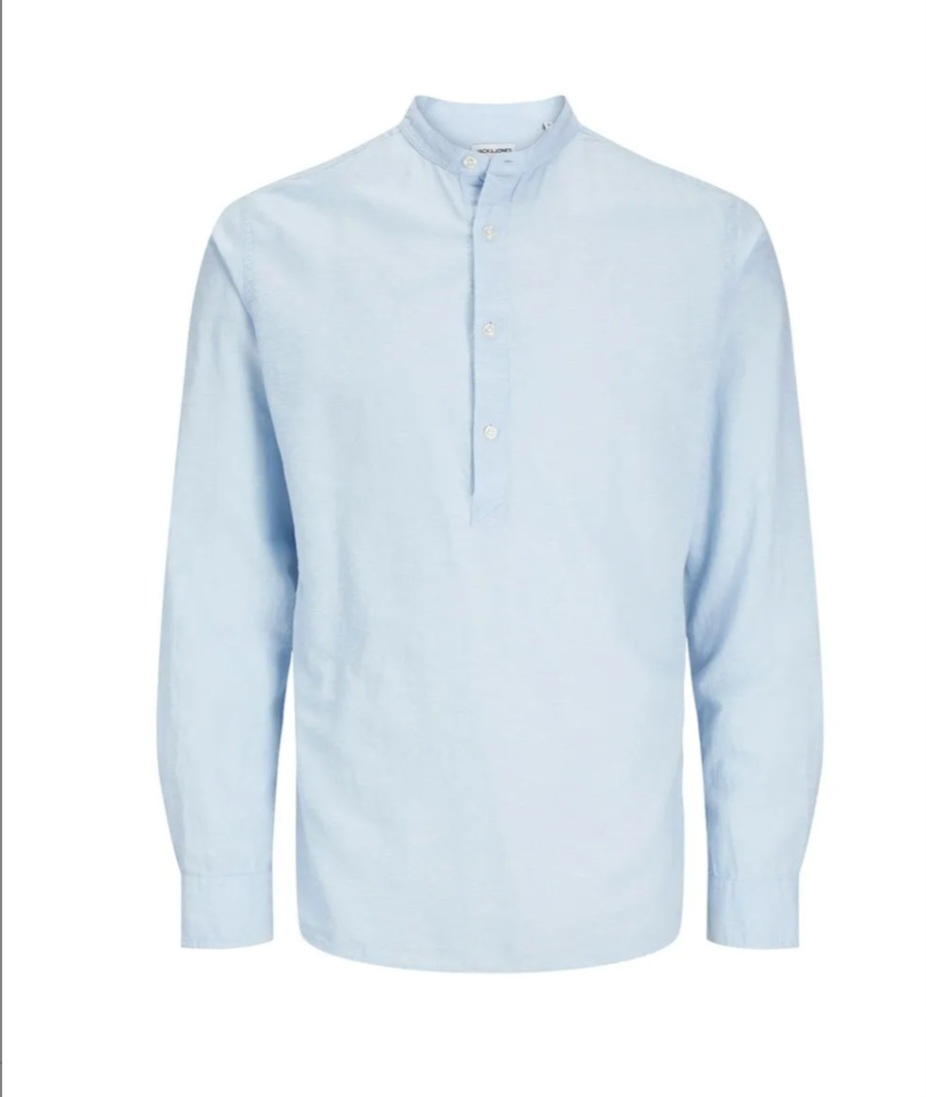Jack & Jones Camisa de manga larga Ebreeze Half Placket color verde,azul claro,blanco - Imagen 4