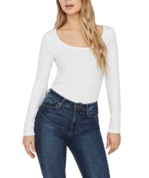 Camiseta de manga larga Vero Moda Maxy My SofU Neck blanca,negra