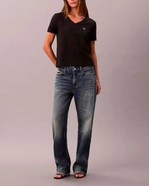 Camiseta de mujer CALVIN KLEIN manga corta negro