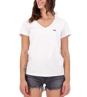 Camiseta de mujer LEVI'S PERFECT V NECK negro, blanco