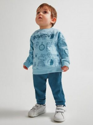 Chandal de bebé 2 piezas algodón marca Yatsi color verde, azul - Azul, 12 Meses