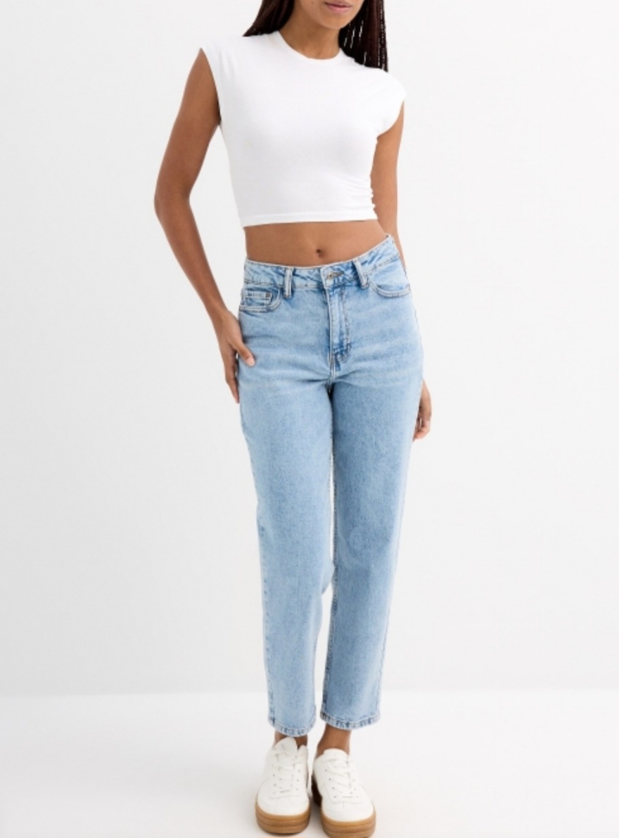 Jeans de mujer estilo mom azul INSIDE