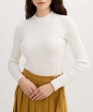 Jersey punto calado de mujer INSIDE blanco