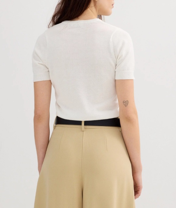 Jersey de punto de mujer de manga corta marca INSIDE - Imagen 2