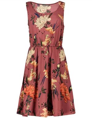 Vestido corto sin mangas Nova Life Vis de marca Only color rosa-marrón