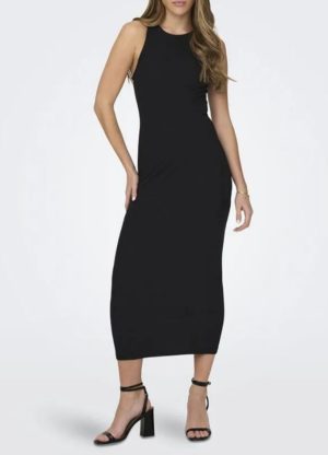 Vestido largo sin mangas Betty de marca Only negro