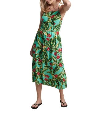 Vestido de marca inglesa Superdry Vintage Cami Maxi Verde