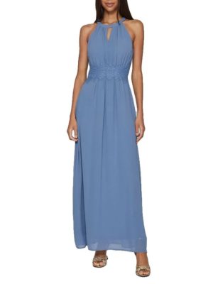 Vestido largo sin mangas Milina de marca Vila azul claro,rojo