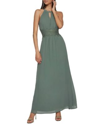 Vestido largo sin mangas Milina de marca Vila verde claro,verde oscuro,burdeos