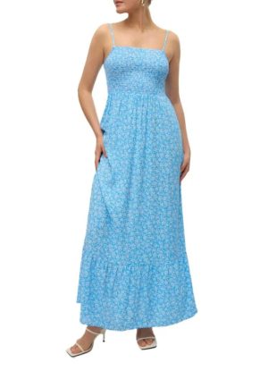 Vestido largo sin mangas Easy Joy Smock de marca Vero Moda azul claro,negro