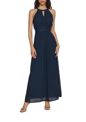 Vestido midi sin mangas Milina Halter de marca Vila azul oscuro