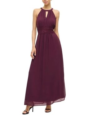 Vestido largo sin mangas Milina de marca Vila verde claro,verde oscuro,burdeos - Burdeos, 44