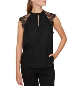 Vero Moda Camisa Milla Lace negro
