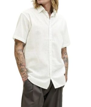 Camisa de hombre de manga corta Jack&Jones Blasummer Print blanco,azul claro
