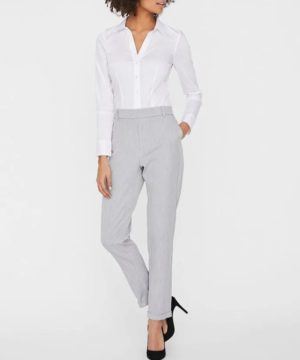 Pantalones de mujer Vero Moda Maya Tailored color gris claro,blanco