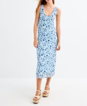 Vestido midi estampado azul claro INSIDE