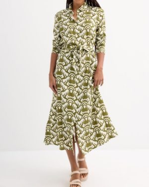 Vestido maxi estampado verde INSIDE