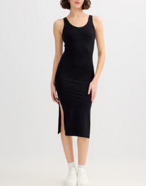 Vestido midi ajustado negro INSIDE