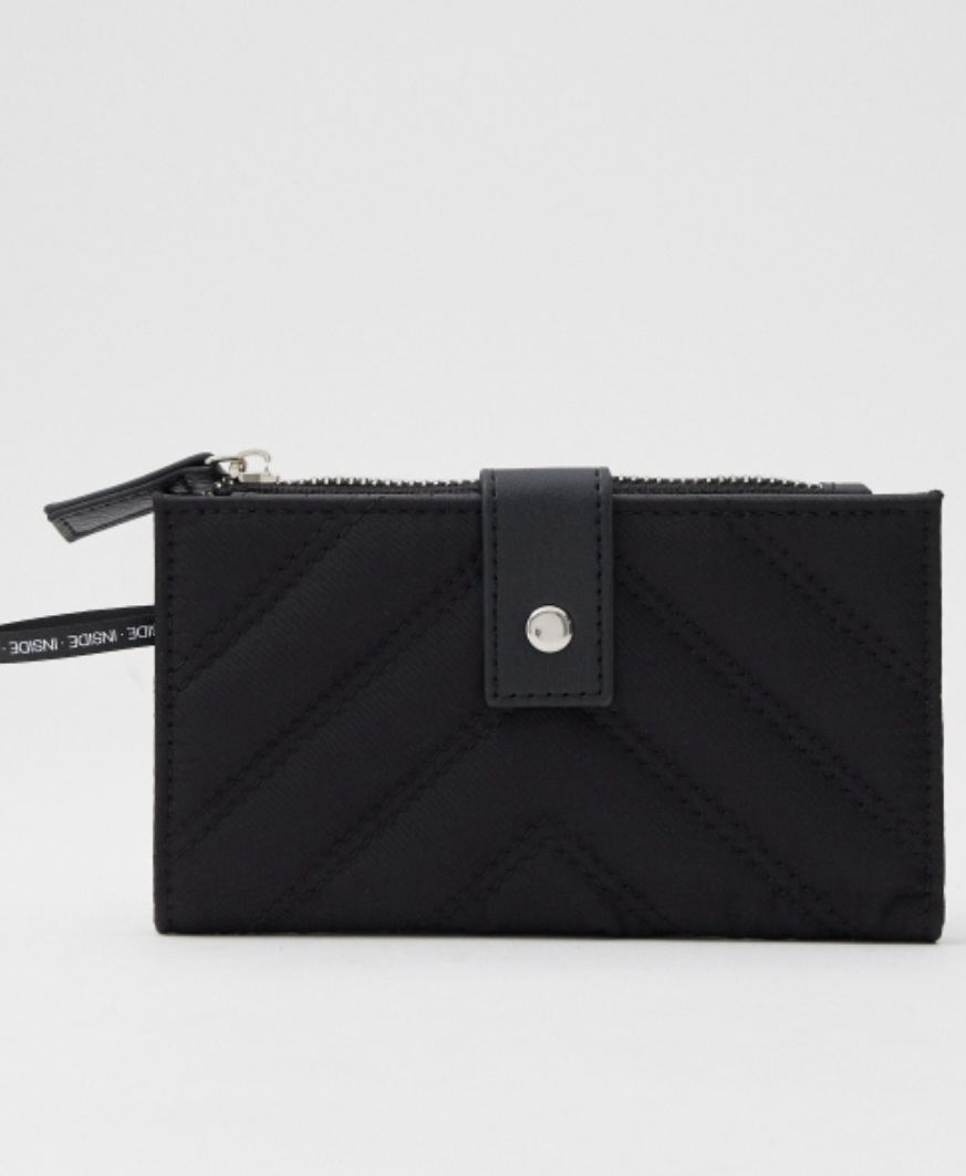 Cartera de mujer polipiel doble cierre INSIDE negro