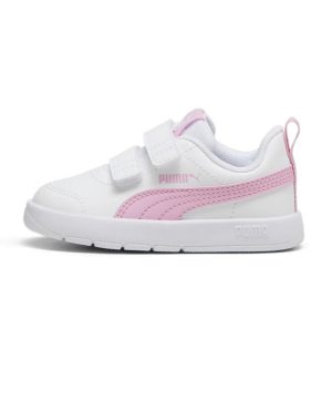 Zapatillas deportivas para niñas Puma Courtflex V3 V blancos con raya rosa