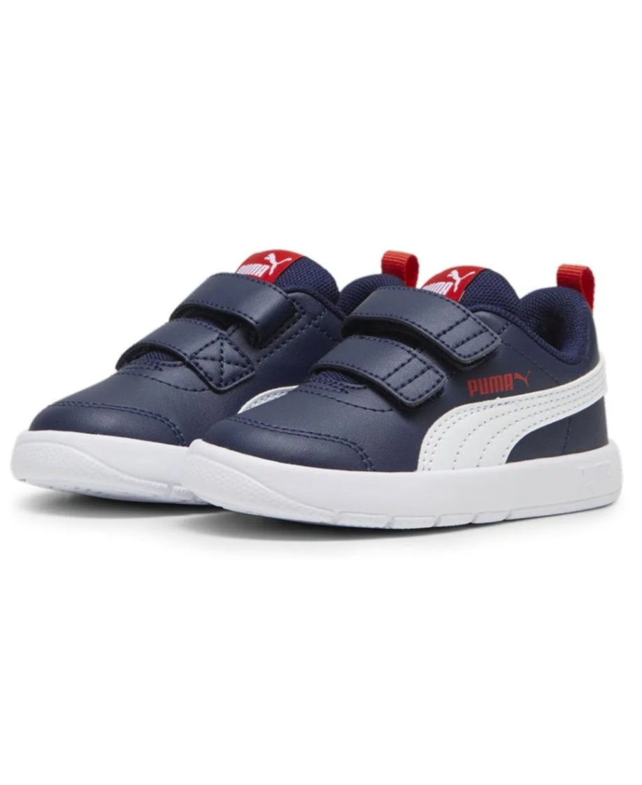 Zapatillas deportivas para niños Puma Courtflex B3 blanco con raya azul,azul oscuro - Imagen 8