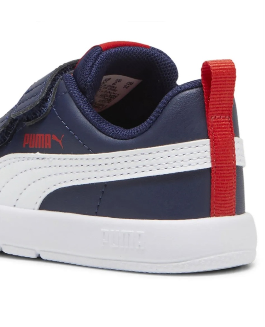 Zapatillas deportivas para niños Puma Courtflex B3 blanco con raya azul,azul oscuro - Imagen 9