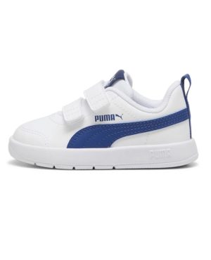 Zapatillas deportivas para niños Puma Courtflex B3 blanco con raya azul,azul oscuro