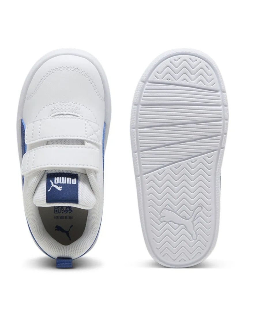 Zapatillas deportivas para niños Puma Courtflex B3 blanco con raya azul,azul oscuro - Imagen 4