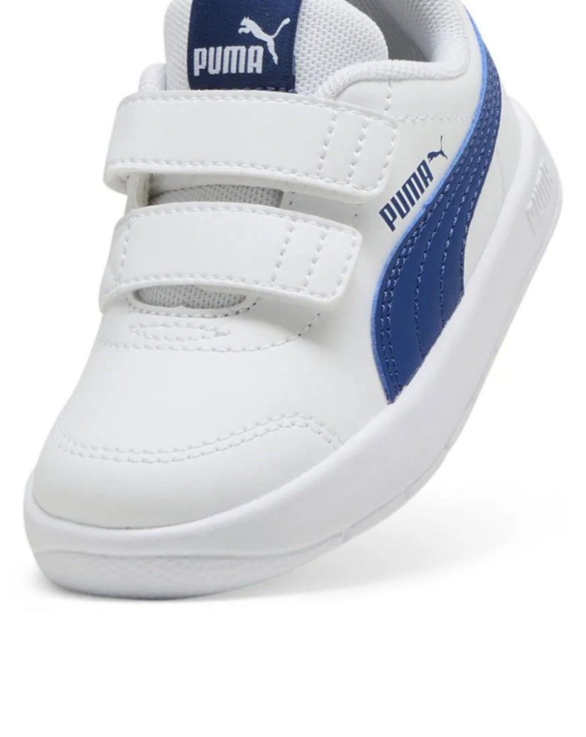Zapatillas deportivas para niños Puma Courtflex B3 blanco con raya azul,azul oscuro - Imagen 5